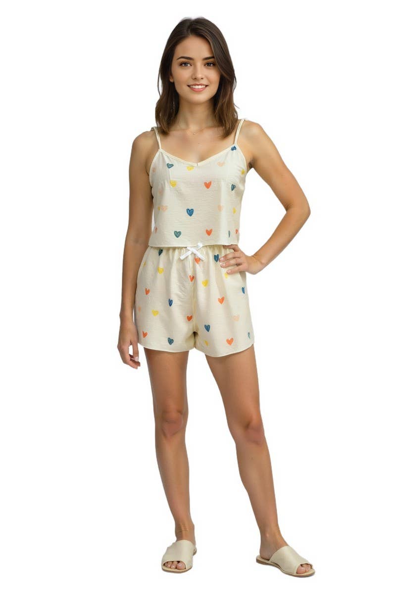 CWSPJ0425_SUMMER HEART PRINT CAMI AND SHORTS SET