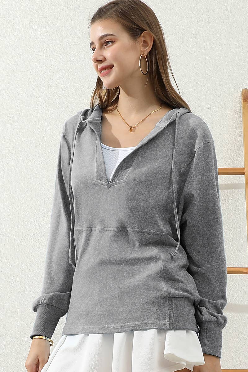 CWTTL1451_Basic Lightweight Pullover Hoodie Sweatshirt