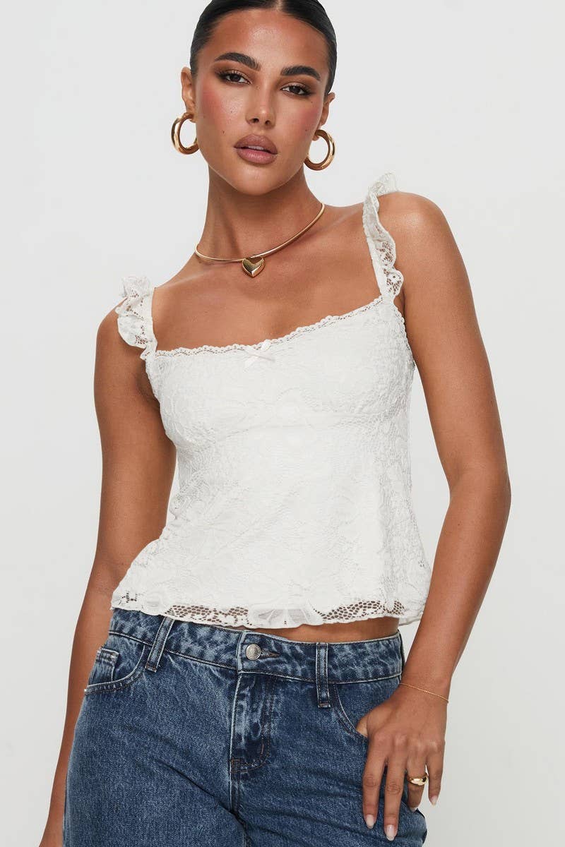 CWTTSL0469_FASHION SEXY HOT GIRL LACE SPLICING CAMISOLE