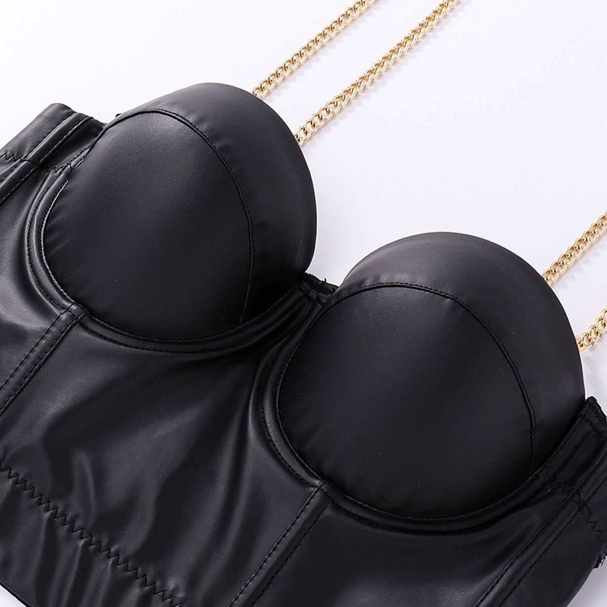 GOLD CHAIN STRAPLESS HERRINGBONE CORSET