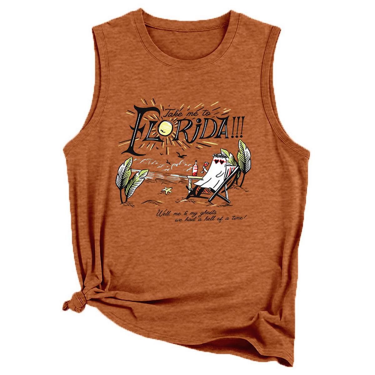 Trendy Loose Fit Tank, Funny Print for Women