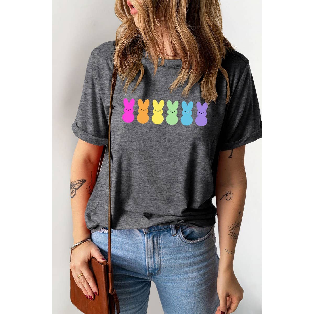 CUTE PRINTED BUNNY ROUND NECK T SHIRT FOR EASTER_CWTTS0790