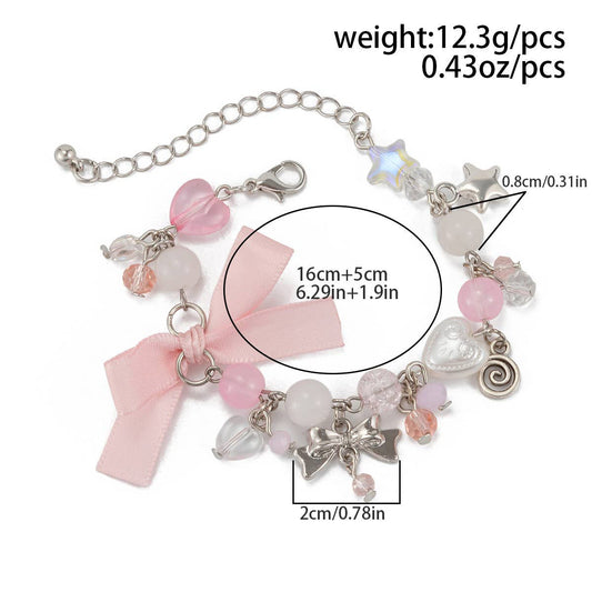 SWEET AND COOL PASTORAL STYLE BOW TASSEL BRACELET