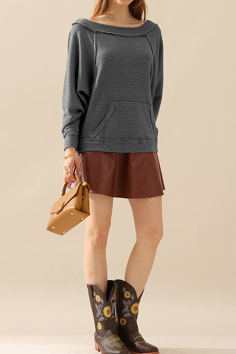 CWTTL1098-P_PULLOVER BOAT NECK POCKETED SWEATER KNIT TOP