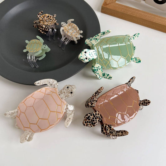 Turtle Series Hair Claw, Chic Animal Ponytail Clip