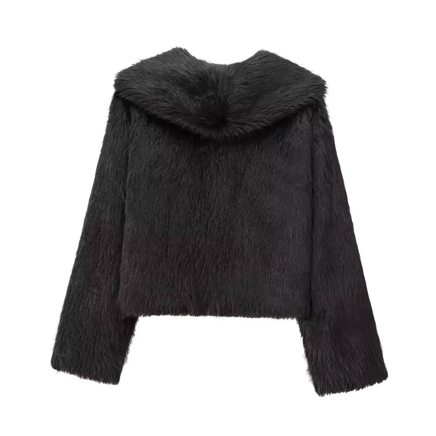 Elegant faux fur effect jacket short coat