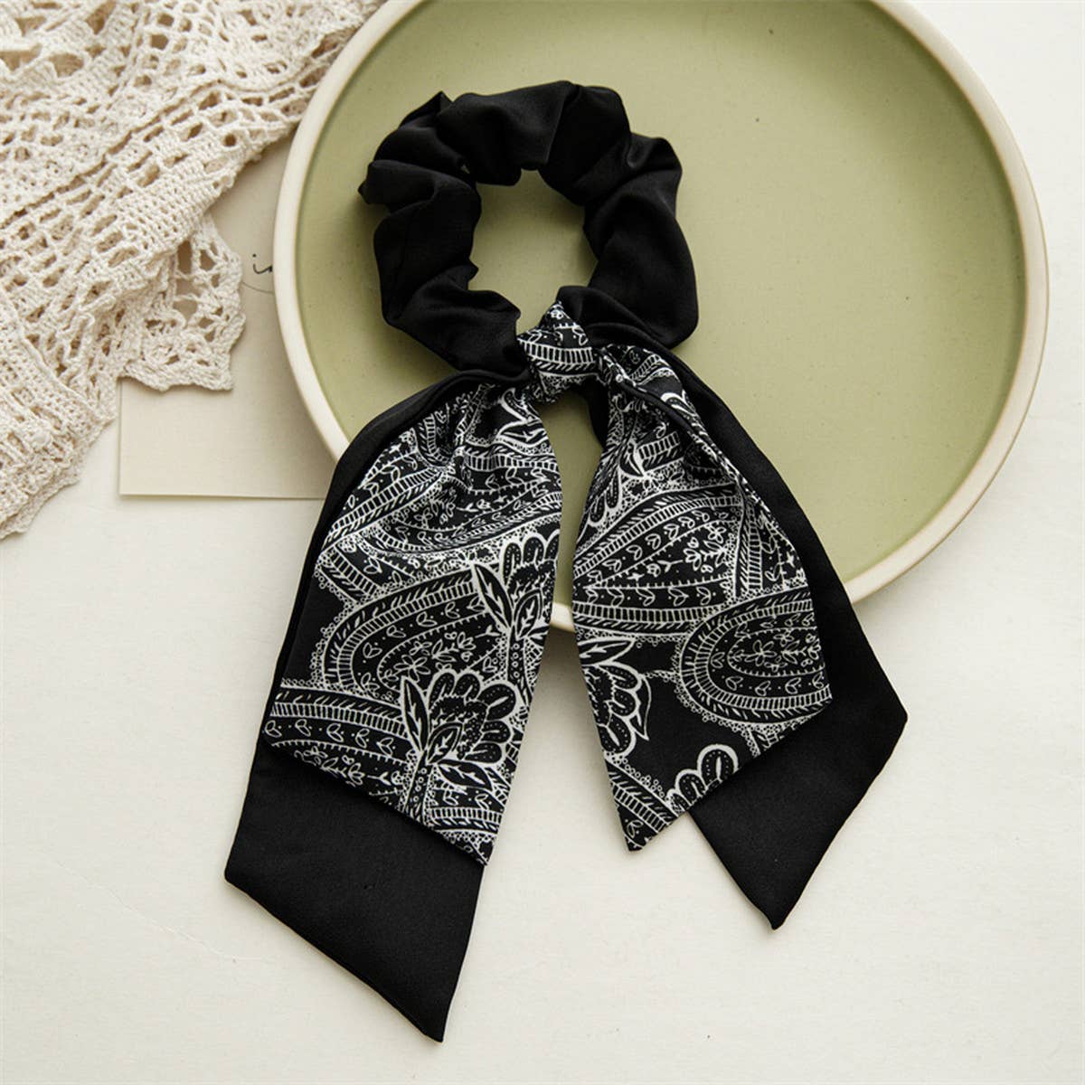 WOMEN FLORAL LARGE INTESTINE HAIR TIE_CWAHA0840
