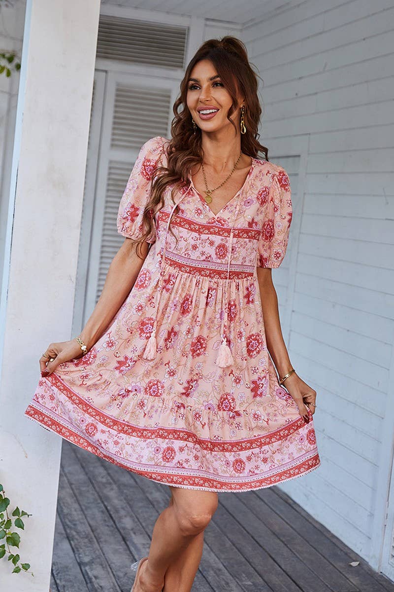 CWDSD7134_SUMMER LEISURE HOLIDAY STYLE SMALL FRESH DRESS