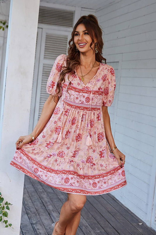 CWDSD7134_SUMMER LEISURE HOLIDAY STYLE SMALL FRESH DRESS