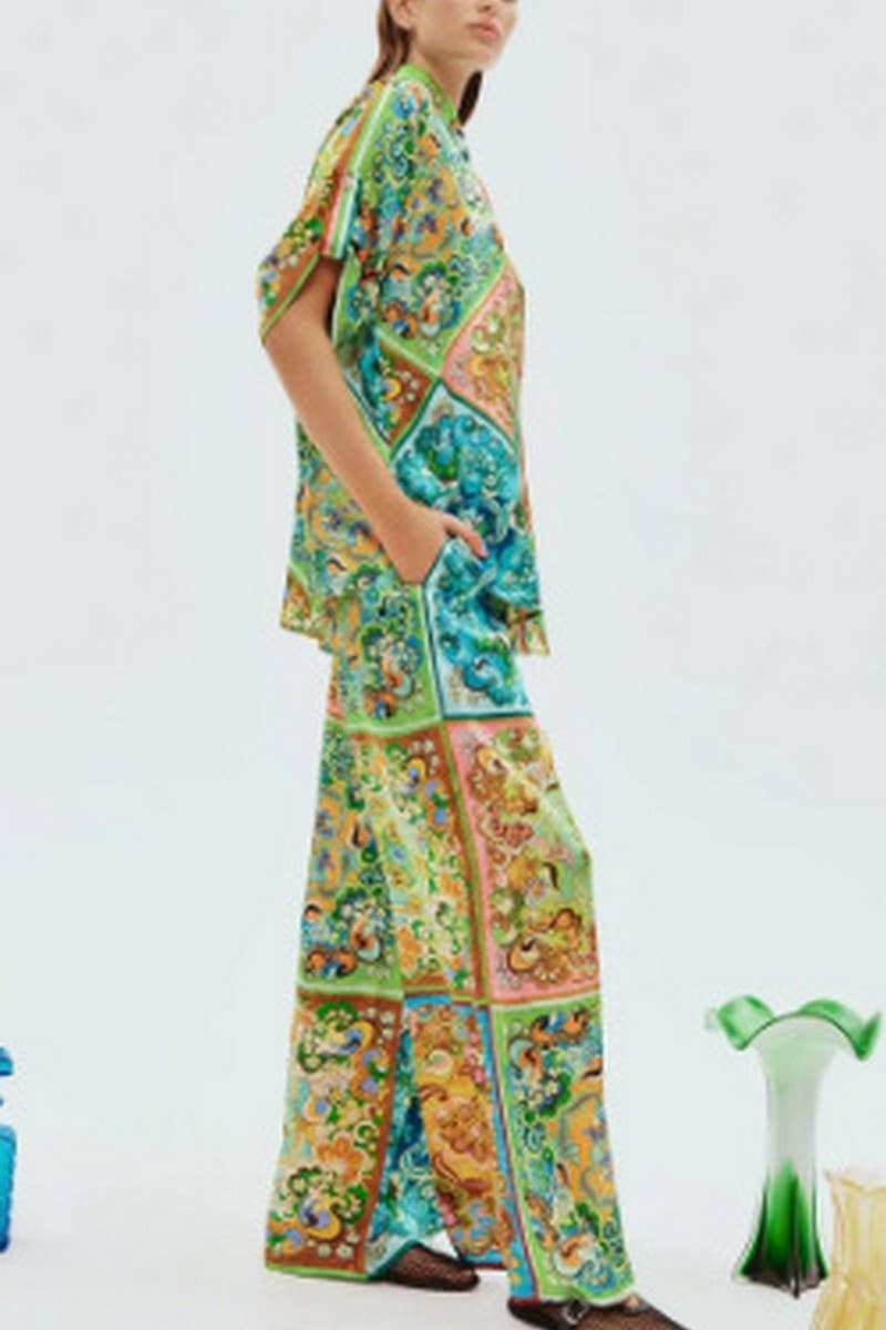 CWSS1245_GEOMETRIC PRINT SHIRT AND TROUSERS TWO-PIECE SET