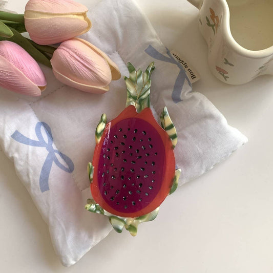 CWAHA07735_SUMMER FRUIT STRAWBERRY DURIAN ACRYLIC HAIR CLAW