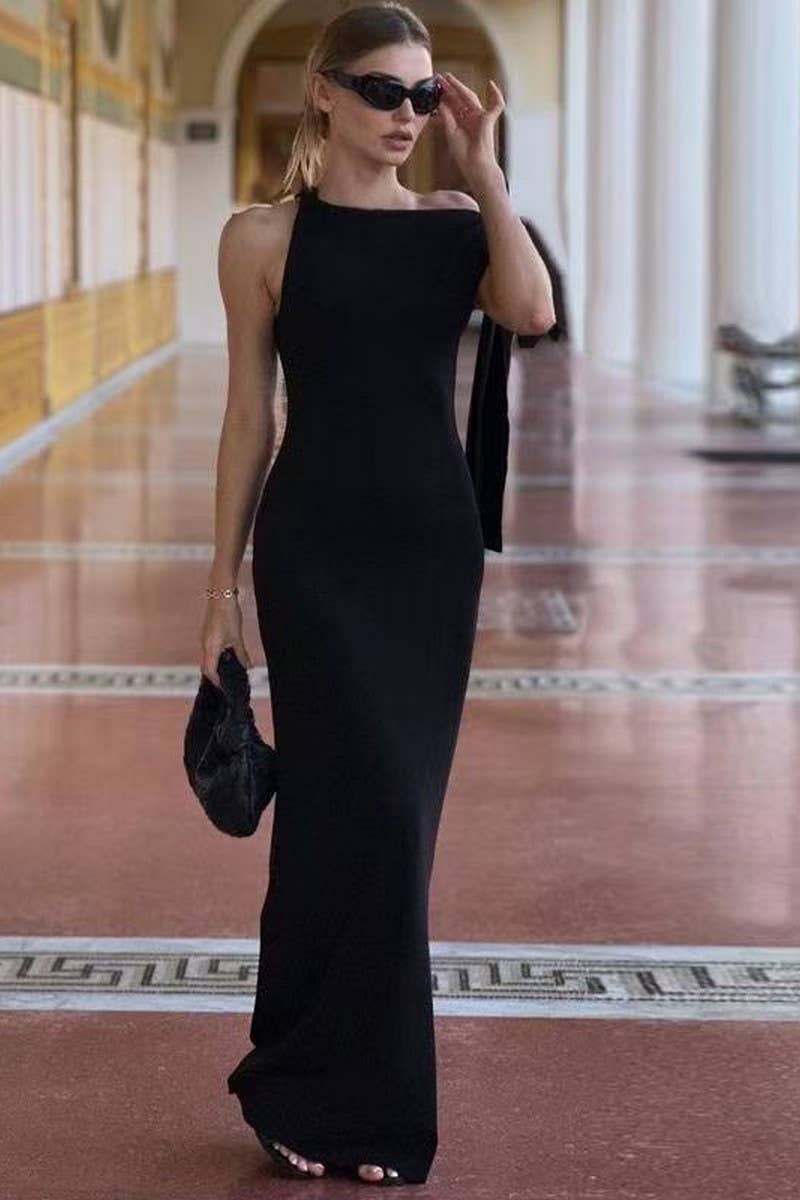 CWDMD01199_ELEGANT SLIM-FIT ONE-SHOULDER MAXI DRESS