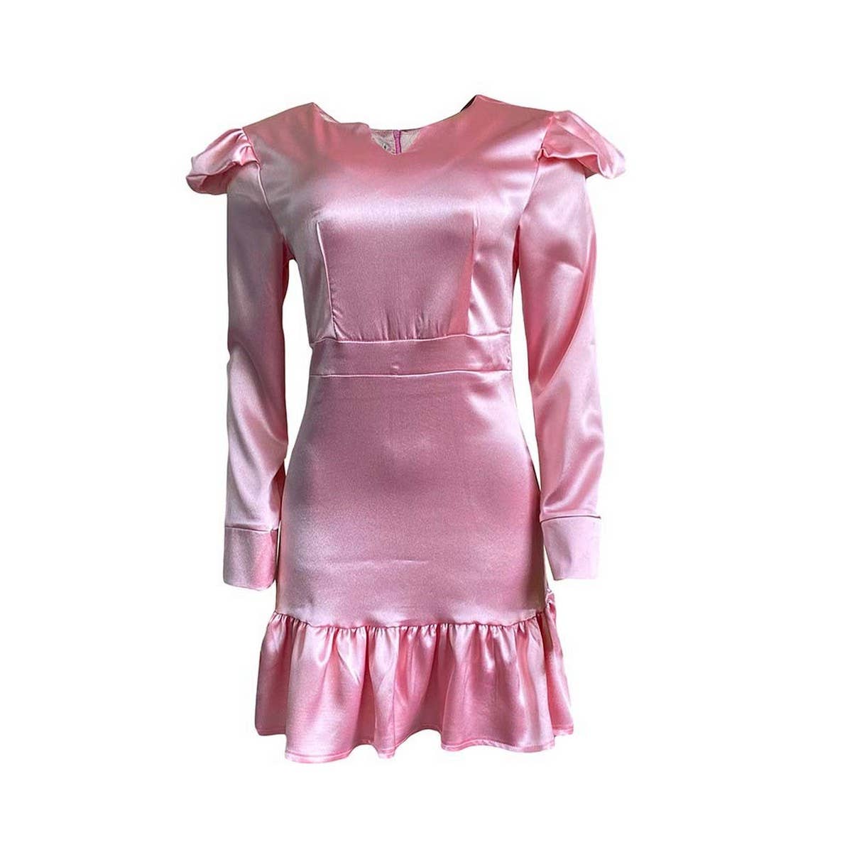 AUTUMN AND WINTER PLUS SIZE RUFFLED HEM HIP DRESS_CWDSD6166