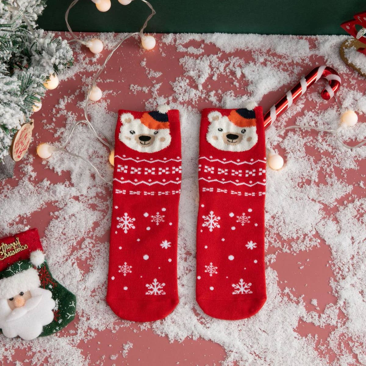 CHRISTMAS SOCKS ELK OLD MAN SOCKS