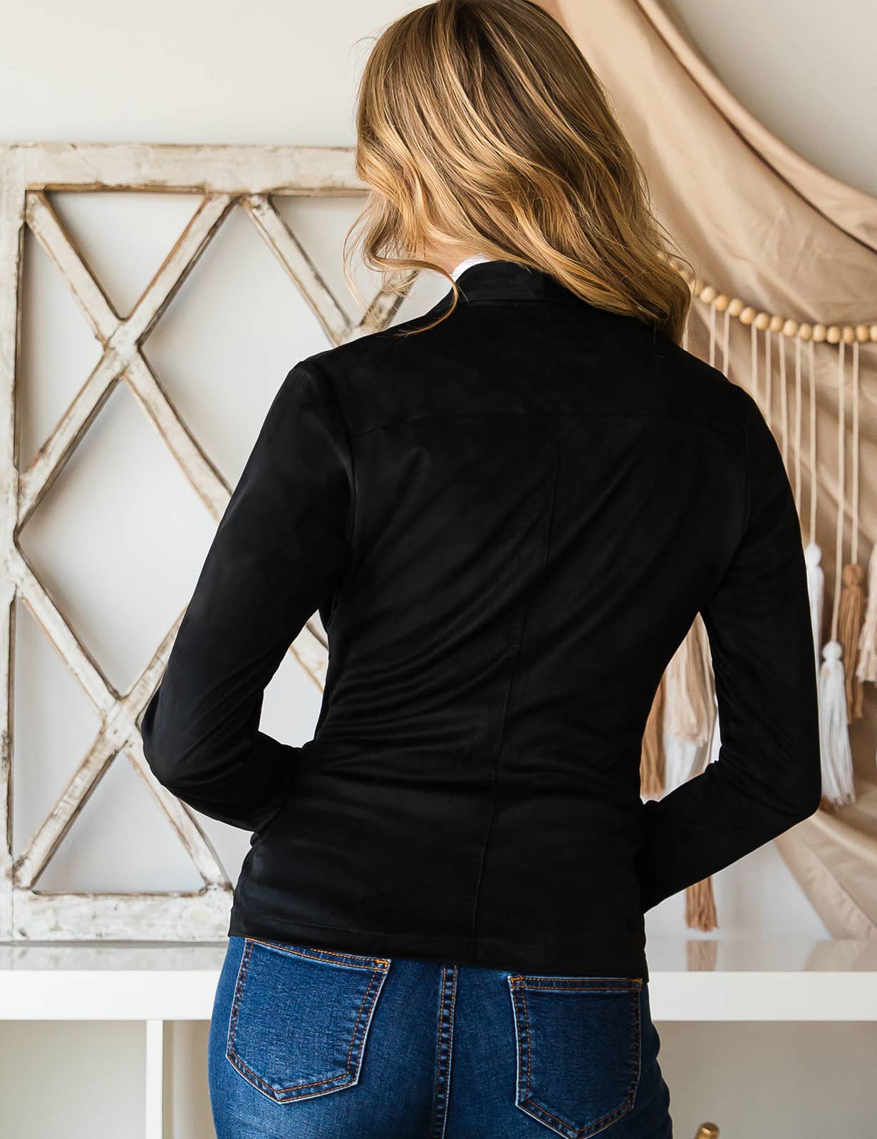 CWOJA707_FAUX SUEDE LEATHER MOTO OVER HIP JACKET