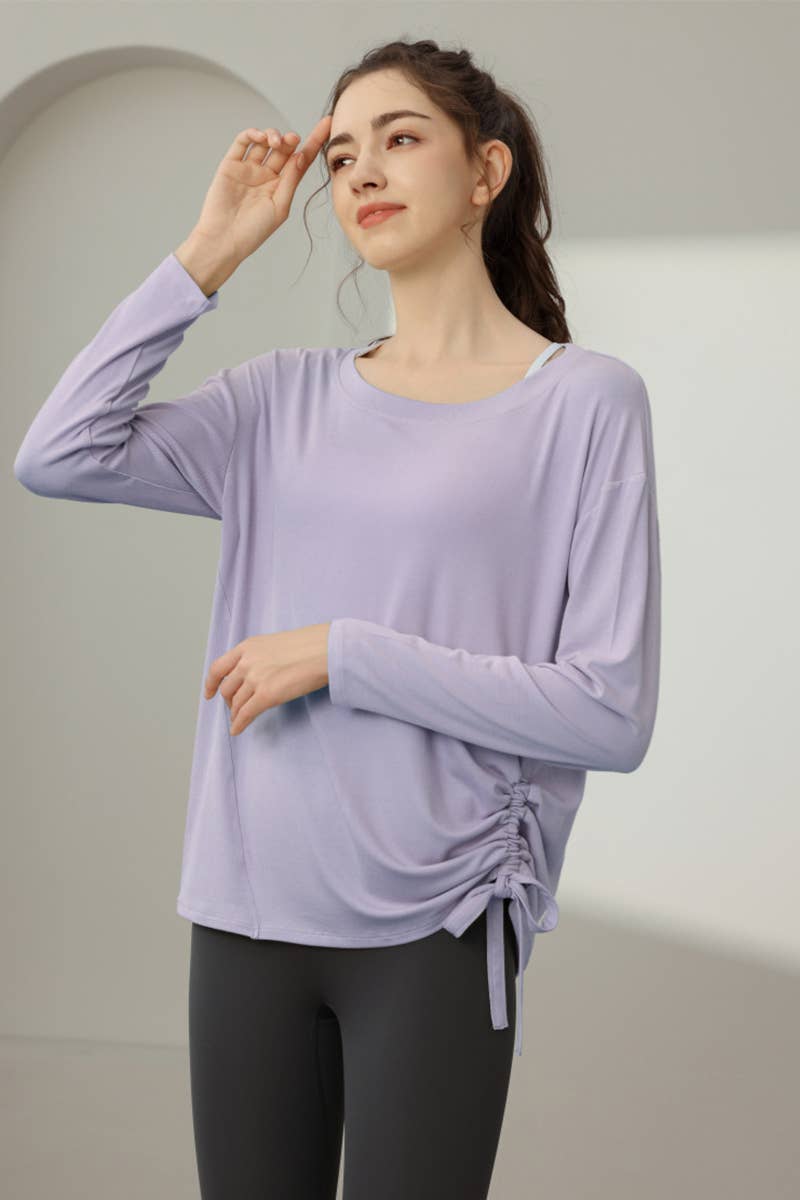 CWTBLL3556_SPORTS LOOSE SLIM DRAWSTRING YOGA CLOTHES