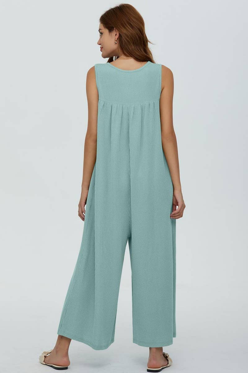 CWSJS0720_SOLID COLOR CASUAL LOOSE POCKET JUMPSUIT