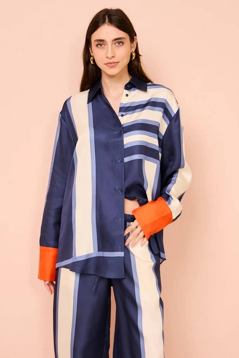 CWSS1244_FASHIONABLE CASUAL COLOR MATCHING LEISURE SUIT