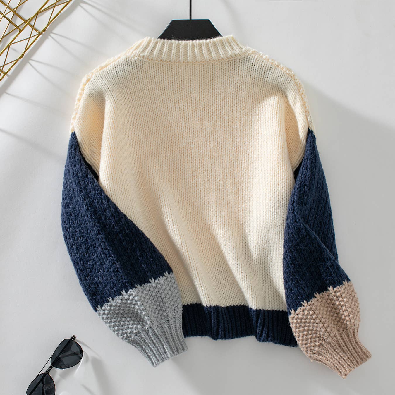 CASUAL CREW-NECK LONG-SLEEVED SWEATER TOP