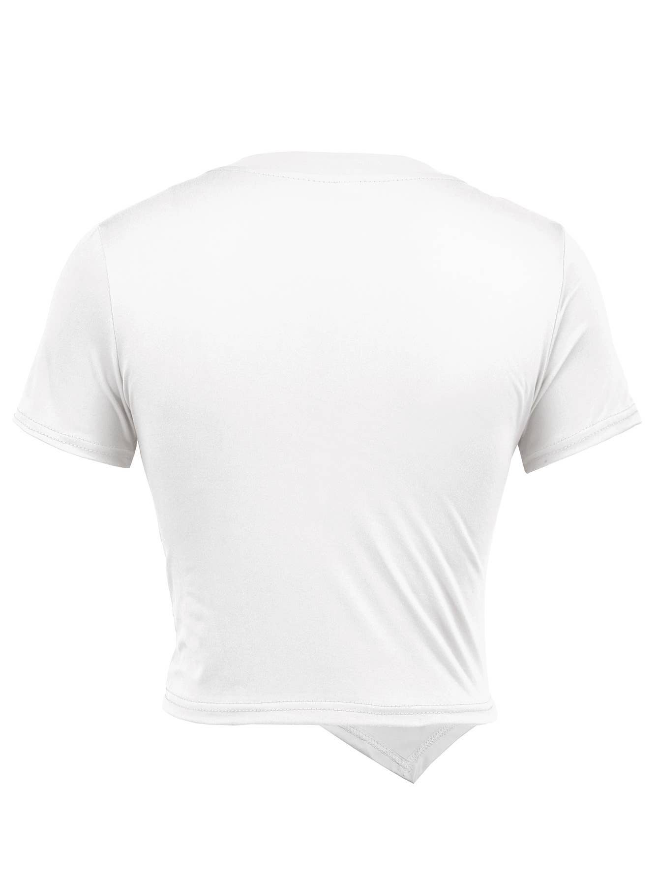 Casual Slim Fit Cropped Knit Solid Color T-Shirt