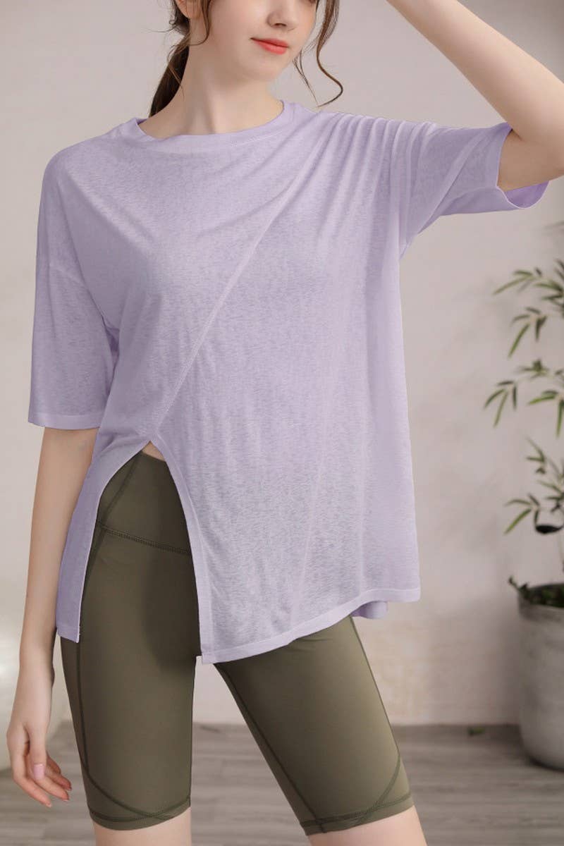CWTSTS0393_ROUND NECK SHORT SLEEVE YOGA TOP