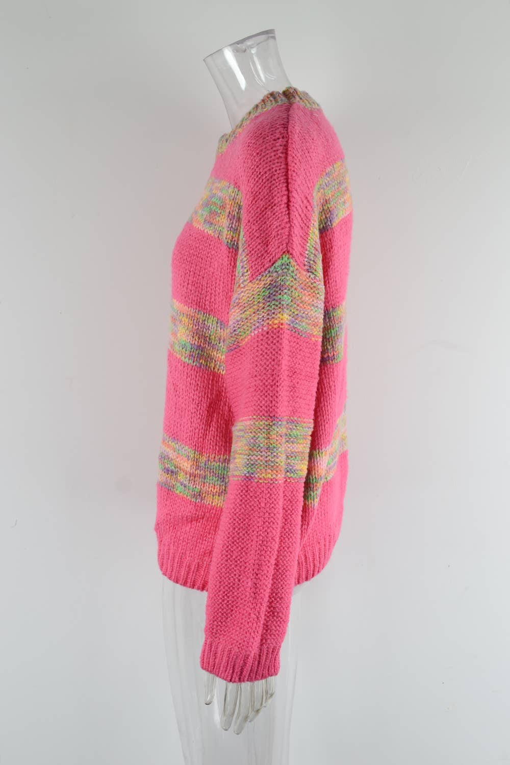 CREW NECK PULLOVER COLOR MATCHING SWEATER