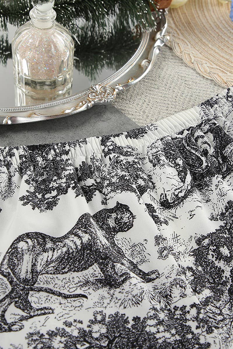 CWSPJ0299_PRINTED CARDIGAN TIE PAJAMAS TWO-PIECE SET