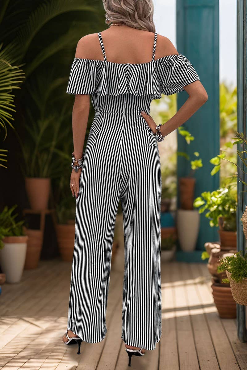 CWSJS0881_STRIPED SUSPENDERS WIDE-LEG JUMPSUIT