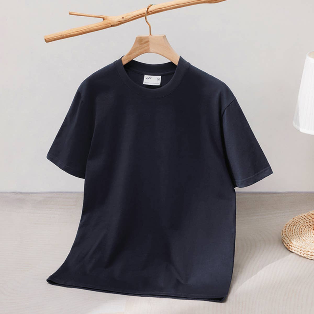 CWTTS0924_LOOSE ROUND NECK SOLID COLOR SHORT SLEEVE