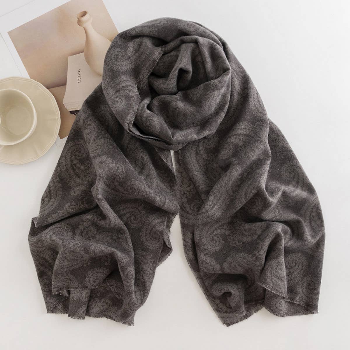 Paisley Scarf ??Vintage Winter Faux Cashmere Wrap_CWASC0439