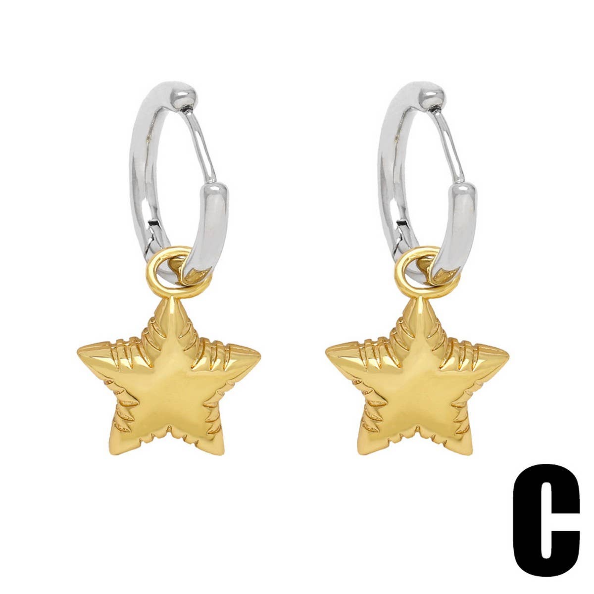 GOLD PLATED HEART-SHAPED PENDANT EARRINGS