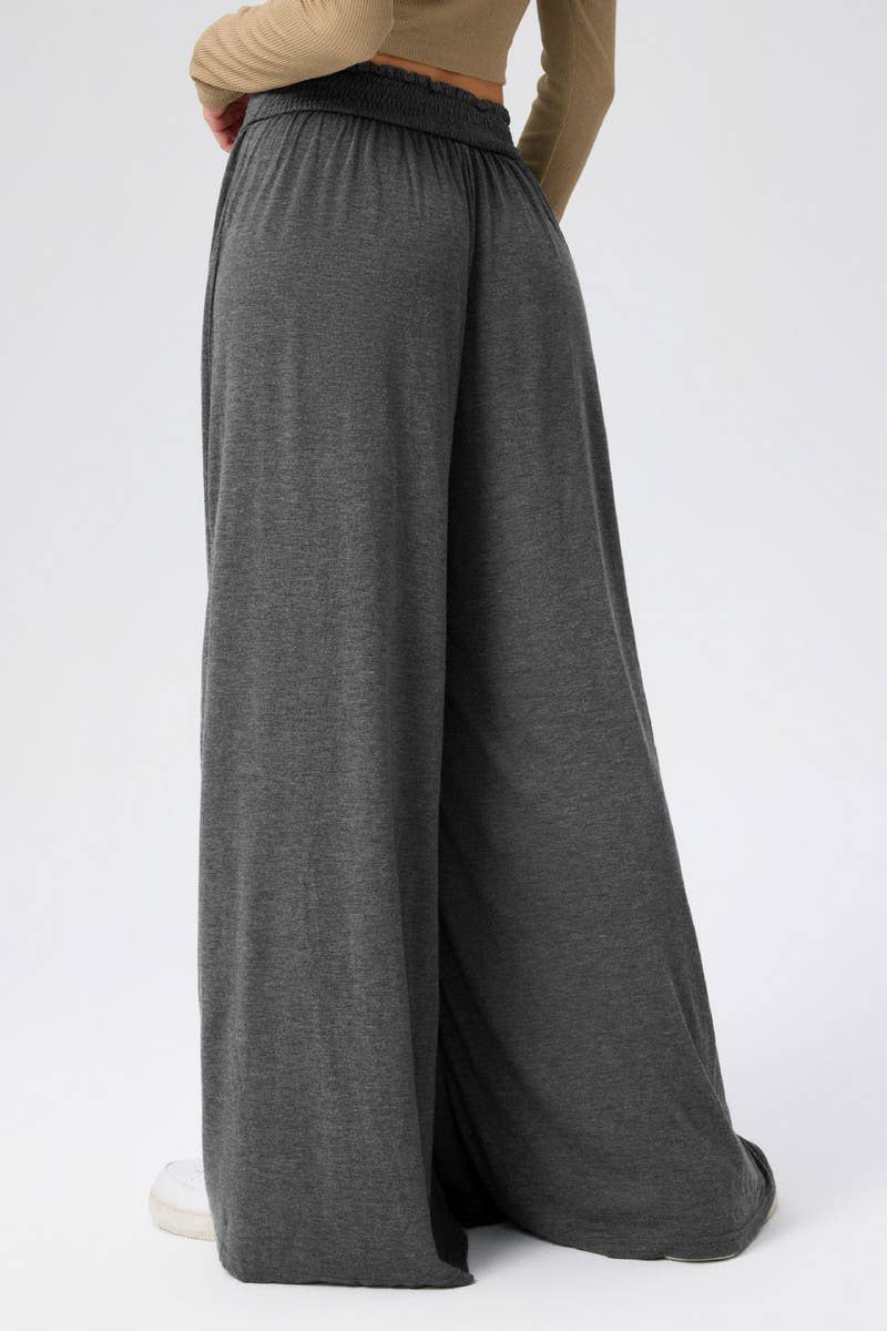 CWBLP1863_SOLID COLOR CASUAL HIGH WAIST WIDE LEG PANTS