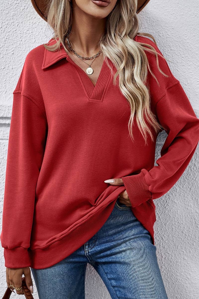 CWOHOL0967_WINTER LAPEL LONG SLEEVE FLEECE HOODIE