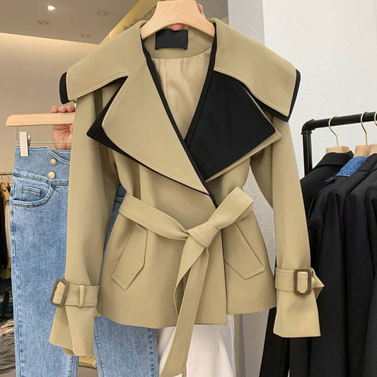 BRITISH STYLE SPELL RECEIVE WAIST TRENCH COAT