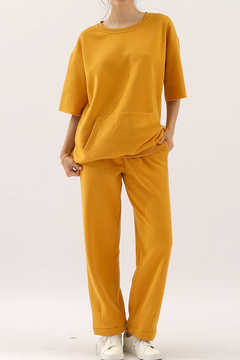 CWBLP268_HIGH WAISTED STRAIGHT WIDE LEG LONG SWEATPANTS