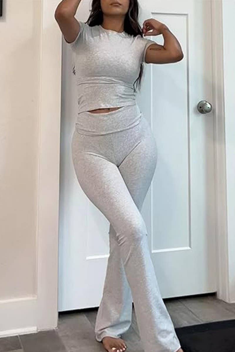 CWSTB0449_Round Neck Short Sleeve and Pants set