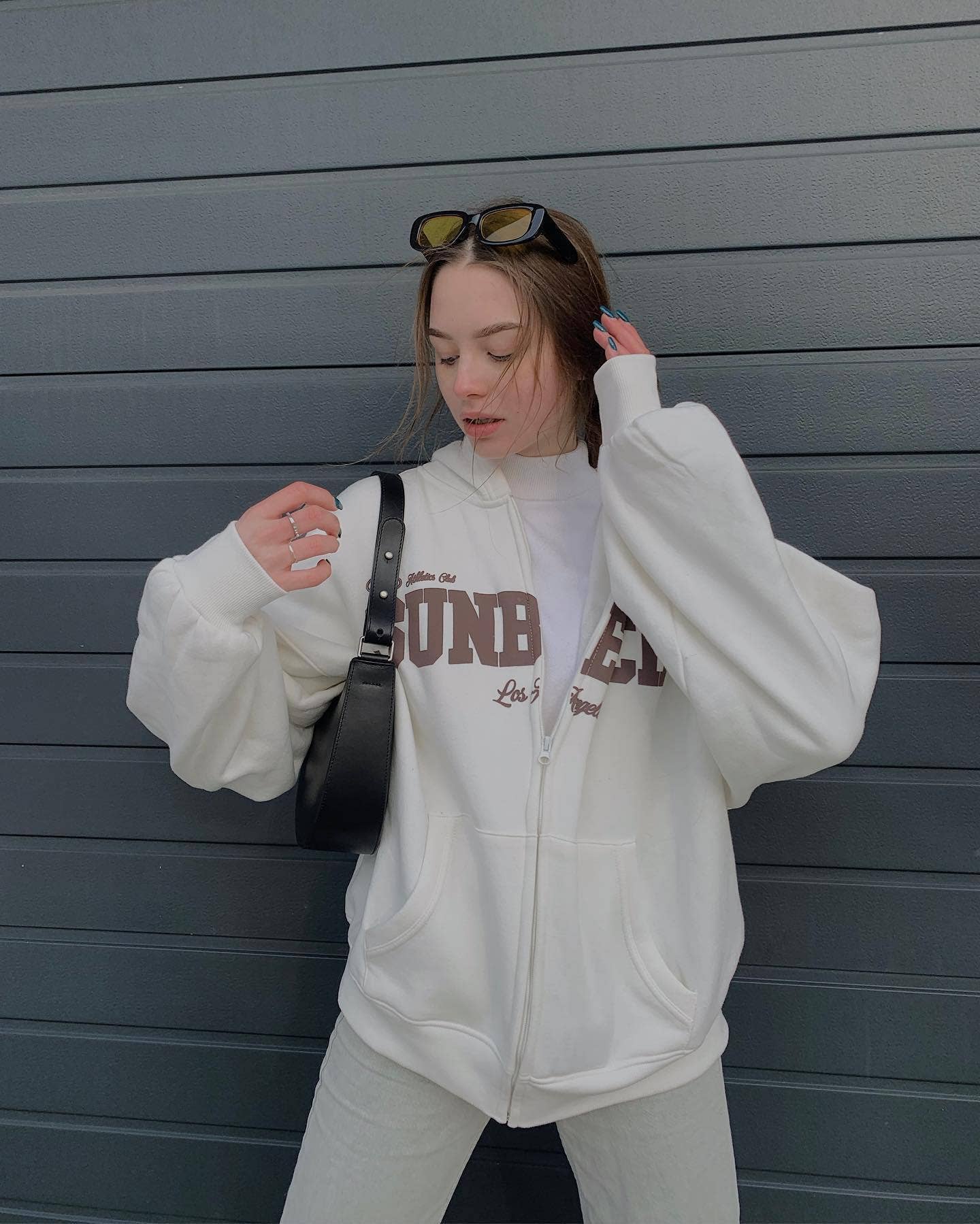 DESIGN SENSE NICHE LOOSE HOODED ZIPPER COAT