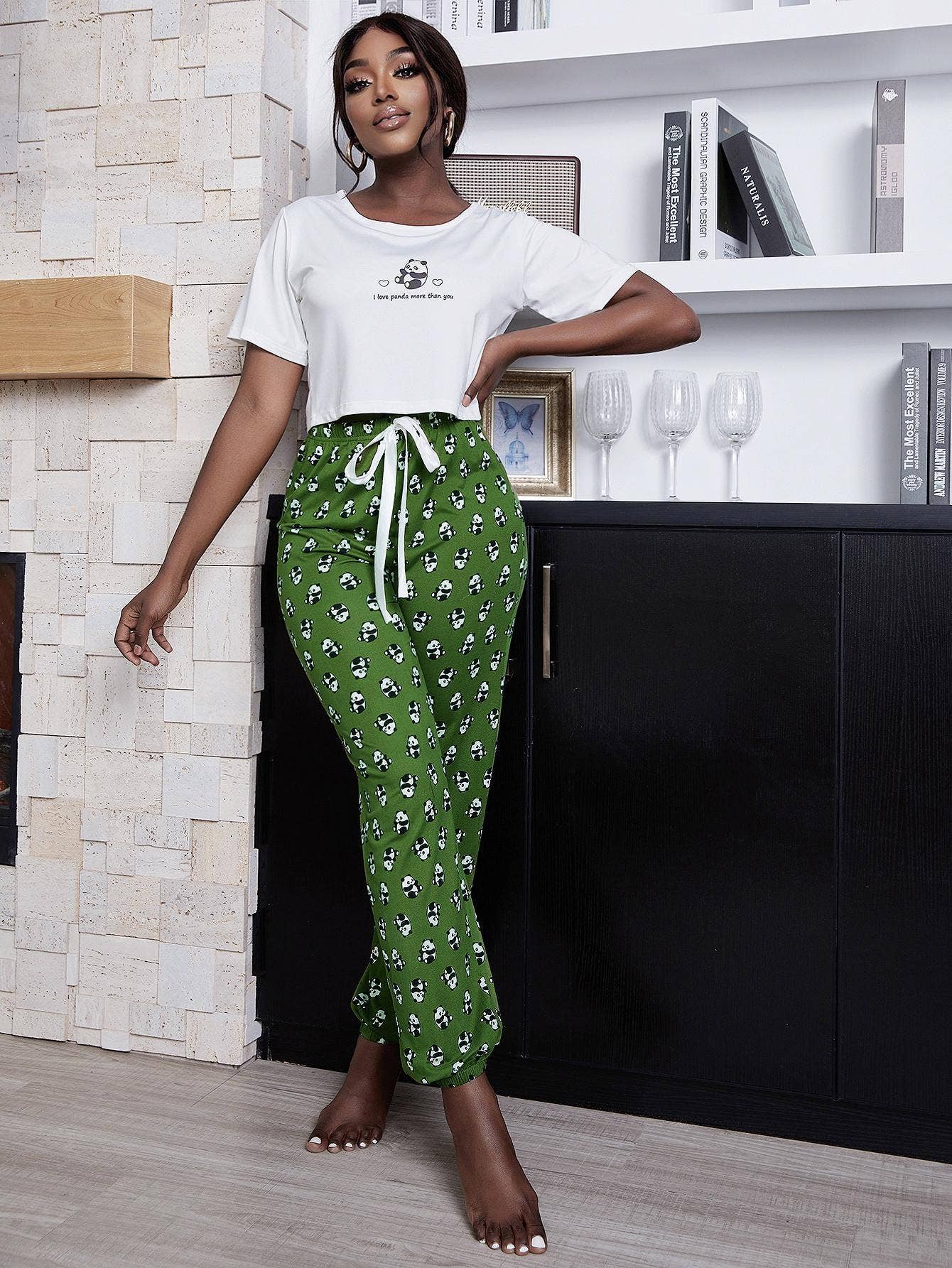 ANIMAL PRINT TROUSERS TWO-PIECE PYJAMAS