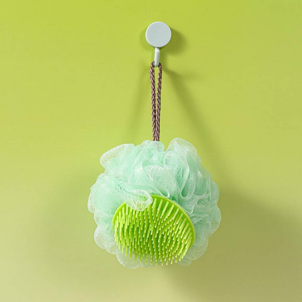 BATH POUF LARGE MASSAGE SCALP BATH BALL WITH COMB_CWMM3354