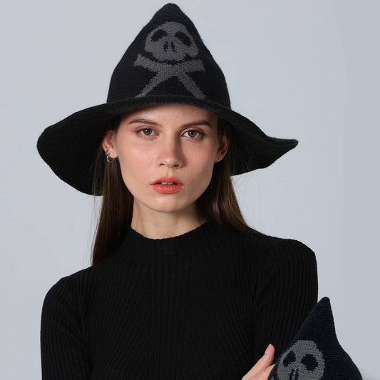 CWAH4090_NEW SKULL MAGIC PROPS HALLOWEEN WIZARD HAT