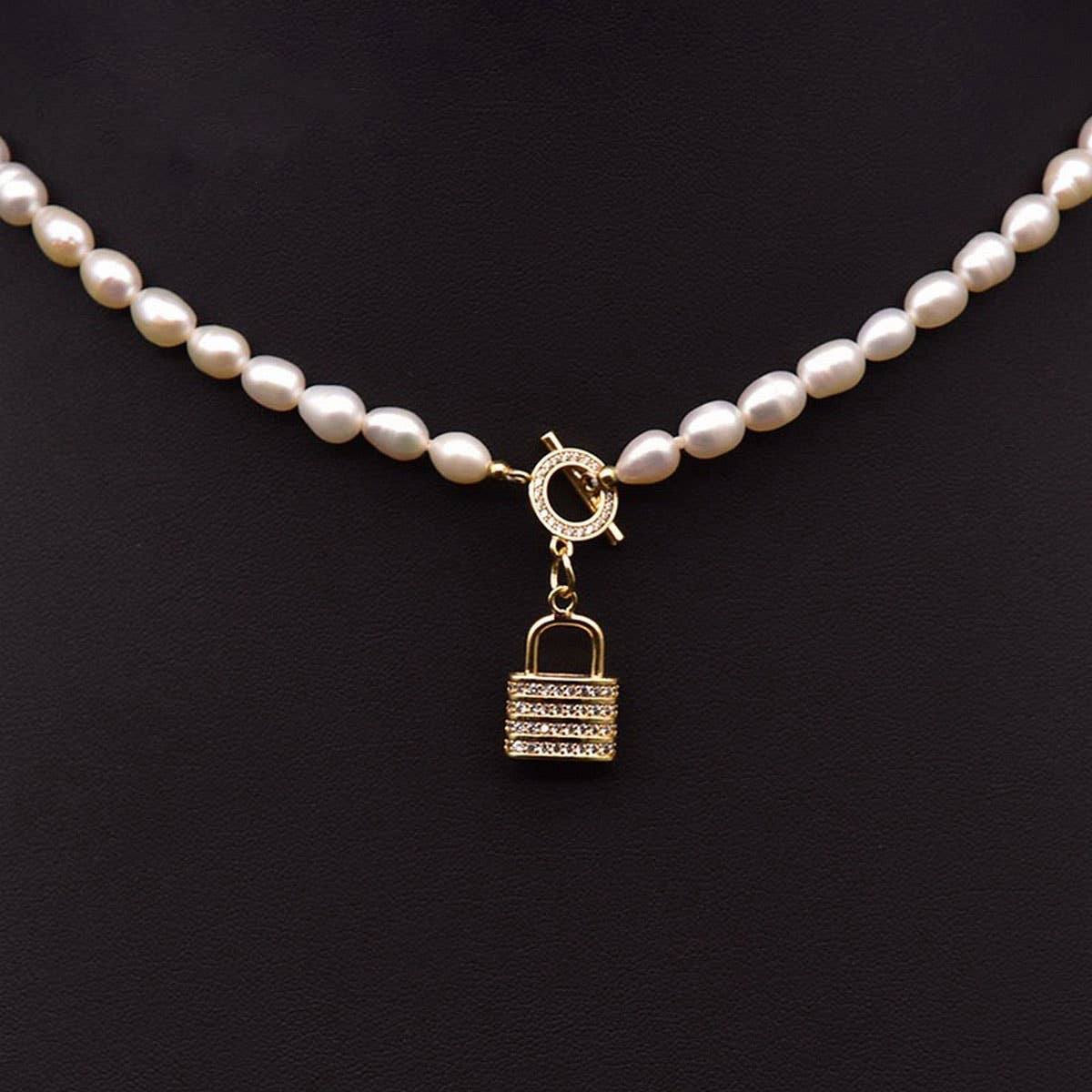 VERSATILE DESIGN ZIRCON TEMPERAMENT PEARL NECKLACE