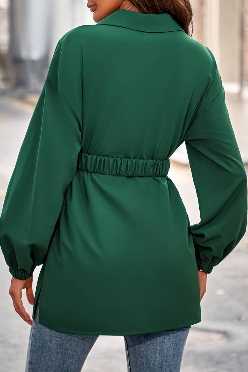 CWTSTL2400_SINGLE BREASTED LONG SLEEVE SHIRT COAT TOP