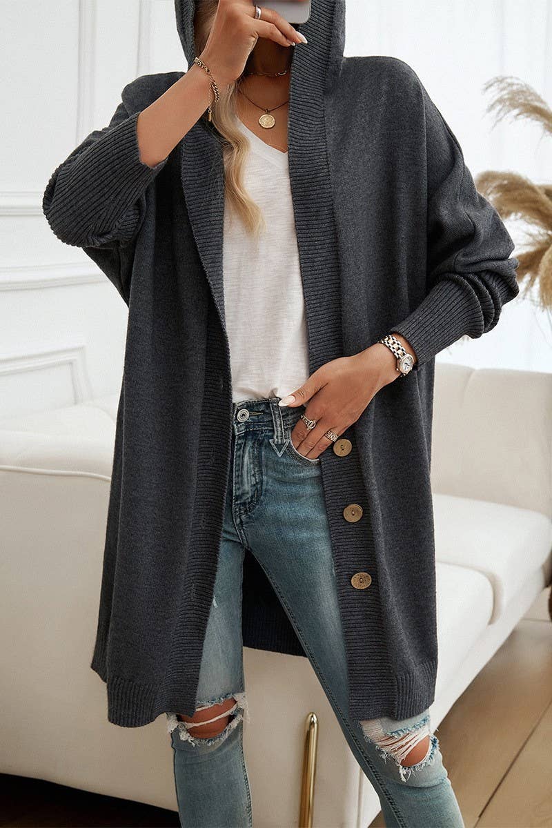 CWOCAL0900_BUTTON-DOWN HOODED CARDIGAN JACKET