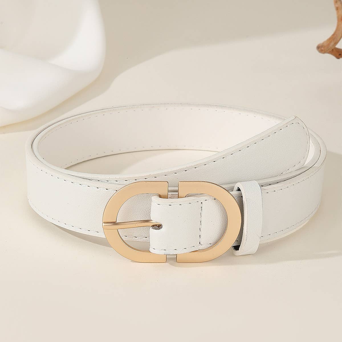 Multi-color retro metal buckle PU belt