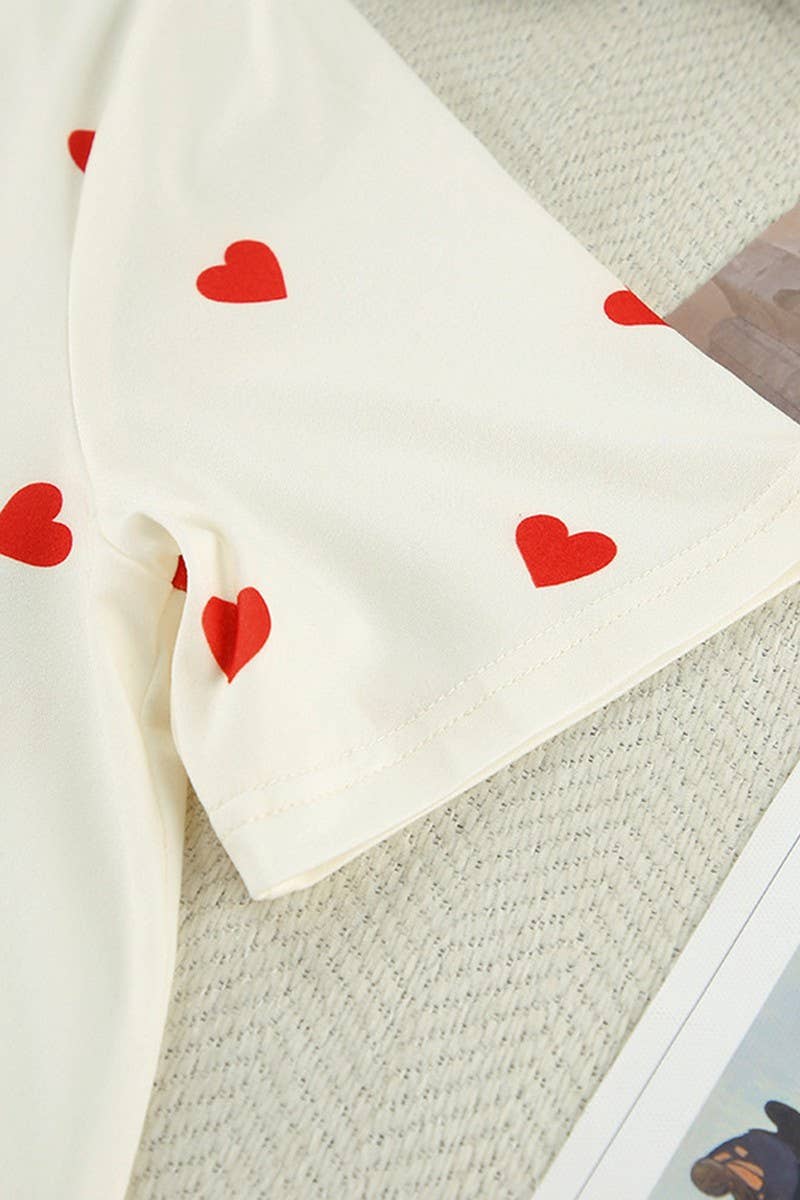 CWSPJ0045_PRINTED SHORT SLEEVE SHORTS PAJAMAS SET