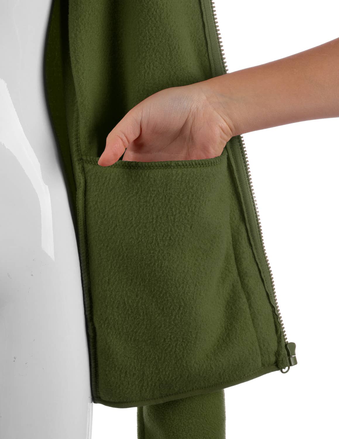 CWOJA693_Long Sleeve Full-Zip Thermal Basic Fleece Jacket