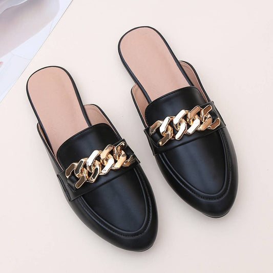 FLAT BOTTOM MULES WITHOUT HEEL