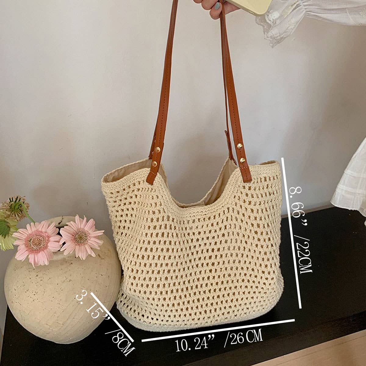 CWAB4838_LARGE CAPACITY BEACH LEISURE SHOULDER TOTE BAG