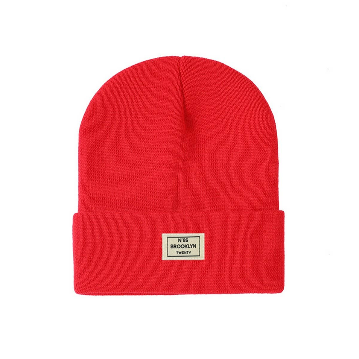 CWAH04350_LETTER PATCH KNIT BEANIE HAT UNISEX