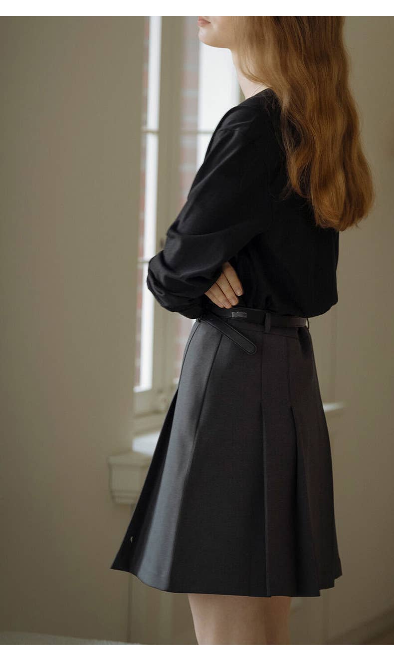 Cotton round-neck off-the-shoulder sleeve shirt